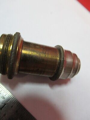 ANTIQUE ERNST LEITZ GERMANY BRASS OBJECTIVE MICROSCOPE PART AS PIC Q1-A-65