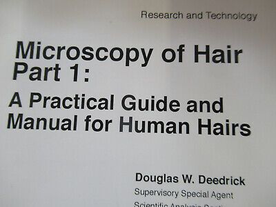 LOT BOOK FBI MICROSCOPY OF HAIR HUMAN ANIMAL MICROSCOPE PART AS PICTURED W3-B-53