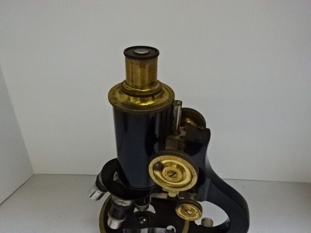 MICROSCOPE VINTAGE R FUESS BERLIN ANTIQUE BRASS GERMANY OPTICS AS IS #TB-4