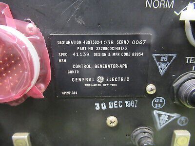 AIRCRAFT APU GE CONTROL GENERATOR PN 3S2060DC149D2   AS PICTURED &TB-2