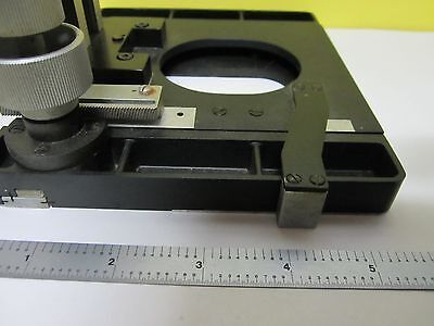 MICROSCOPE PART LEITZ WETZLAR GERMANY STAGE TABLE MICROMETER AS IS BIN#T8-05