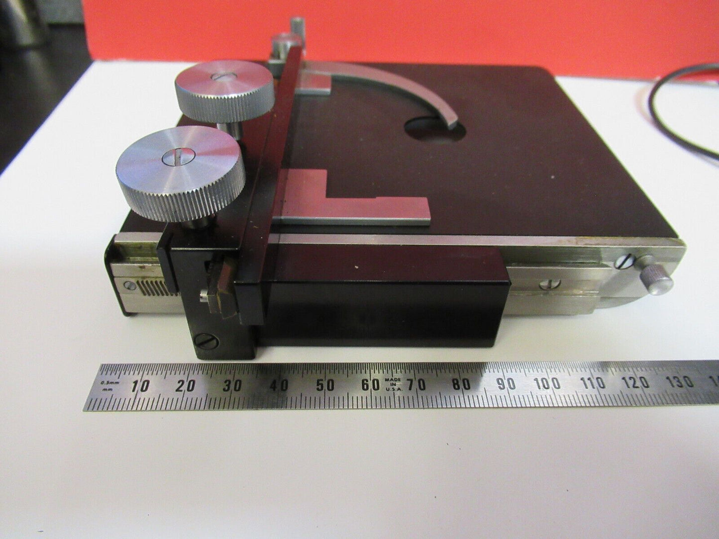 BAUSCH LOMB XY STAGE TABLE SPECIMEN MICROSCOPE PART AS PICTURED Y4-A-47