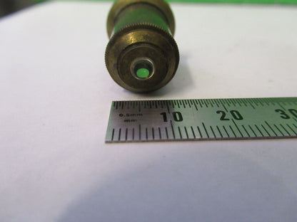 ANTIQUE BRASS RARE SMALL DIAMETER OBJECTIVE MICROSCOPE PART AS PICTURED Z4-B-90