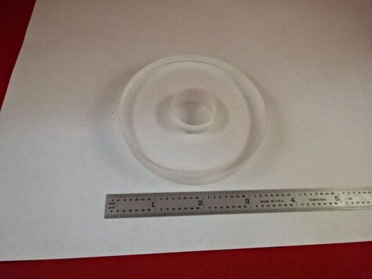 OPTICAL ROUND PL-CX PLANO CONVEX DONUT LENS [chips] LASER OPTICS  AS IS #Y7-H-81