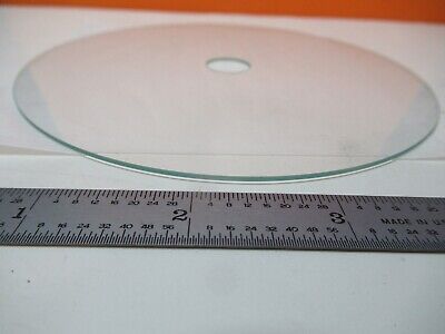 LARGE OPTICAL GLASS DISC HOLED MIL SPEC RARE OPTICS AS PICTURED &FT-5-59