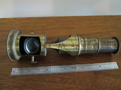 VINTAGE VERY OLD MONOCULAR MICROSCOPE BRASS MANUFACTURER