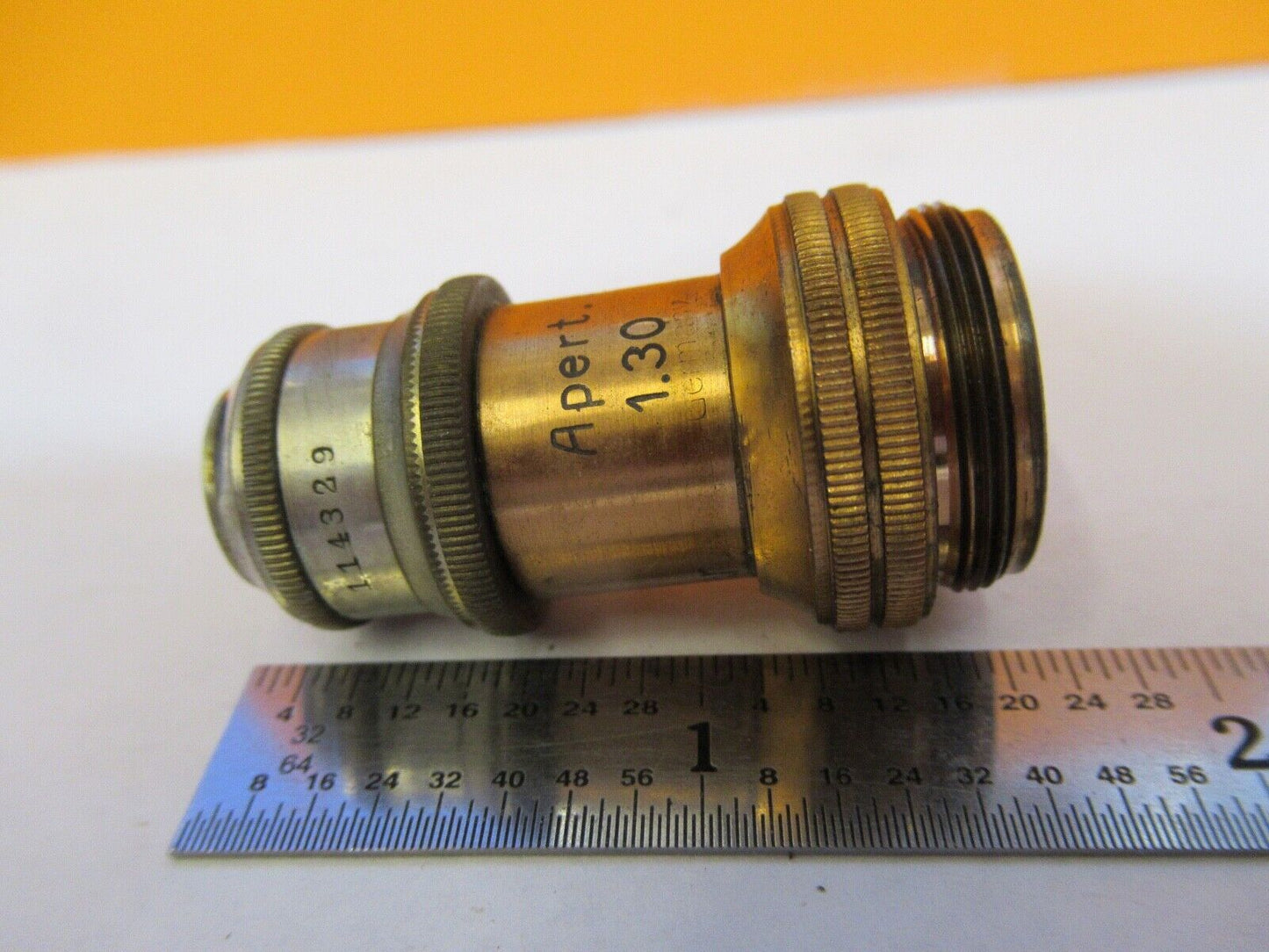 ANTIQUE ERNST LEITZ OBJECTIVE 1/12 OPTICS MICROSCOPE PART AS PICTURED &8M-A-86B