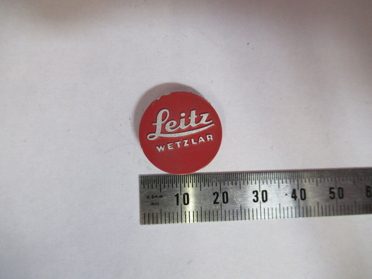 LEITZ WETZLAR GERMANY LOGO PLATE MICROSCOPE PART AS PICTURED H9-B-52