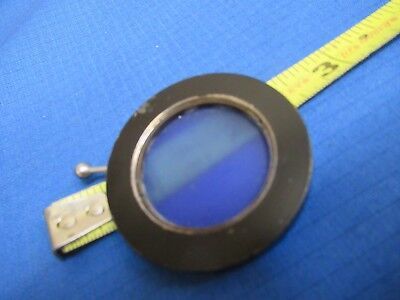 REICHERT AUSTRIA MOUNTED BLUE FILTER MICROSCOPE PART OPTICS AS PICTURED &S1-A-34