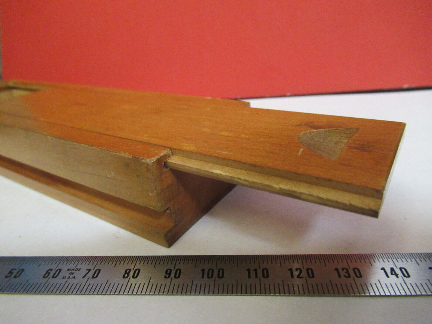 ANTIQUE EMPTY WOOD BOX for ACCESSORIES MICROSCOPE PART AS PICTURED F8-A-81