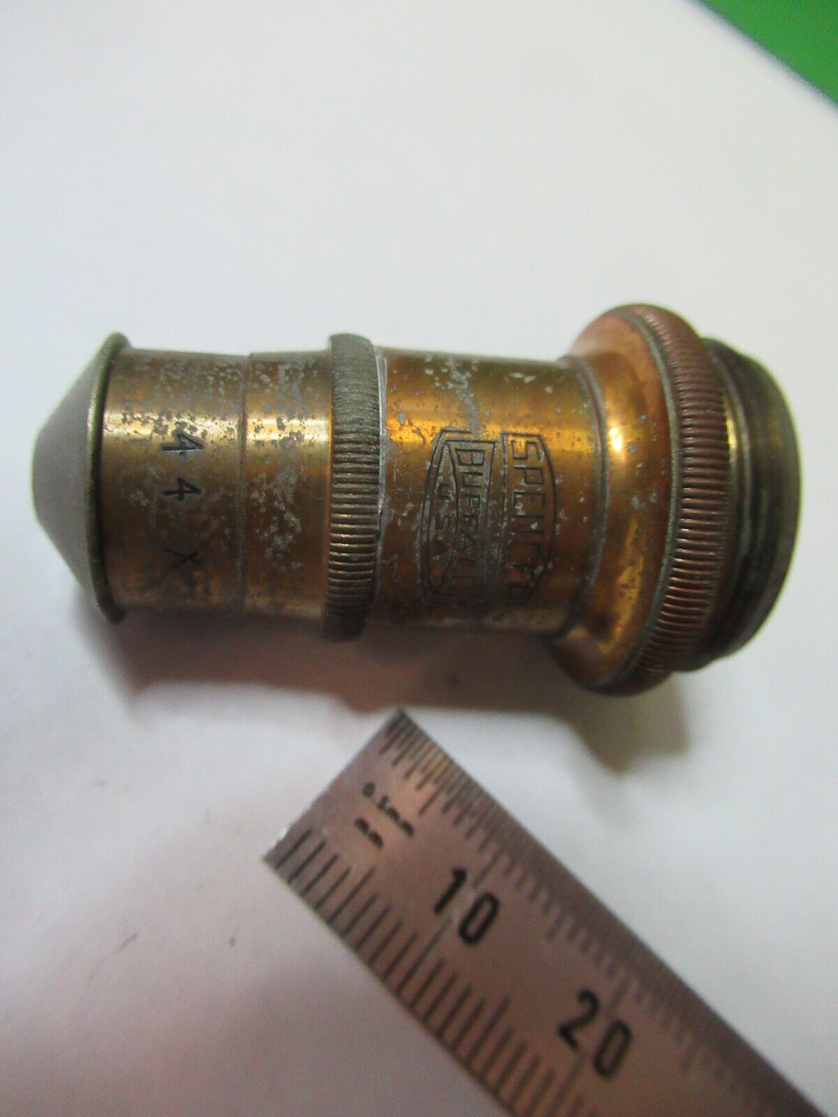 ANTIQUE BRASS SPENCER 44X OBJECTIVE MICROSCOPE PART AS PICTURED &5-B-06