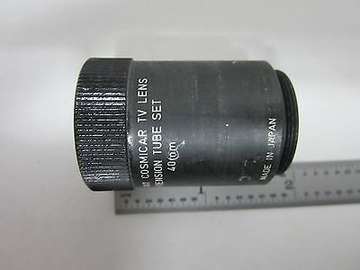 MICROSCOPE 40 mm COSMICAR PENTAX C-MOUNT TV CAMERA EXTENDER ADAPTER BIN#M9-11