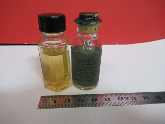 LOT ANTIQUE BOTTLES IMMERSION OIL MICROSCOPE PART AS PICTURED S9-A-01