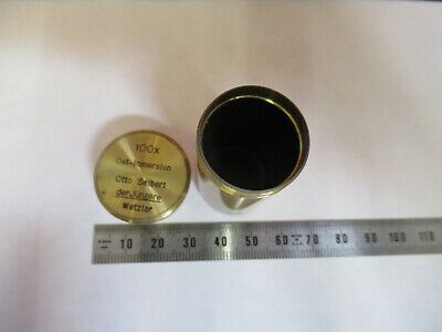 OTTO SEIBERT GERMANY EMPTY BRASS OBJECTIVE CAN 100X MICROSCOPE PART  &H1-B-05