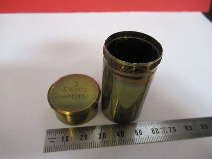 EMPTY LEITZ GERMANY BRASS OBJECTIVE CANISTER MICROSCOPE PART AS PICTURED G4-A-69