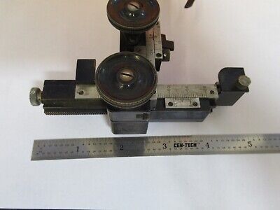 ANTIQUE BAUSCH LOMB CLIPS STAGE SPECIMEN MICROSCOPE PART AS PICTURED &A3-B-74