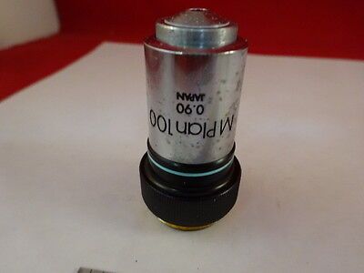 MICROSCOPE PART OLYMPUS JAPAN OBJECTIVE MPLAN 100X OPTICS AS IS #21-A-13