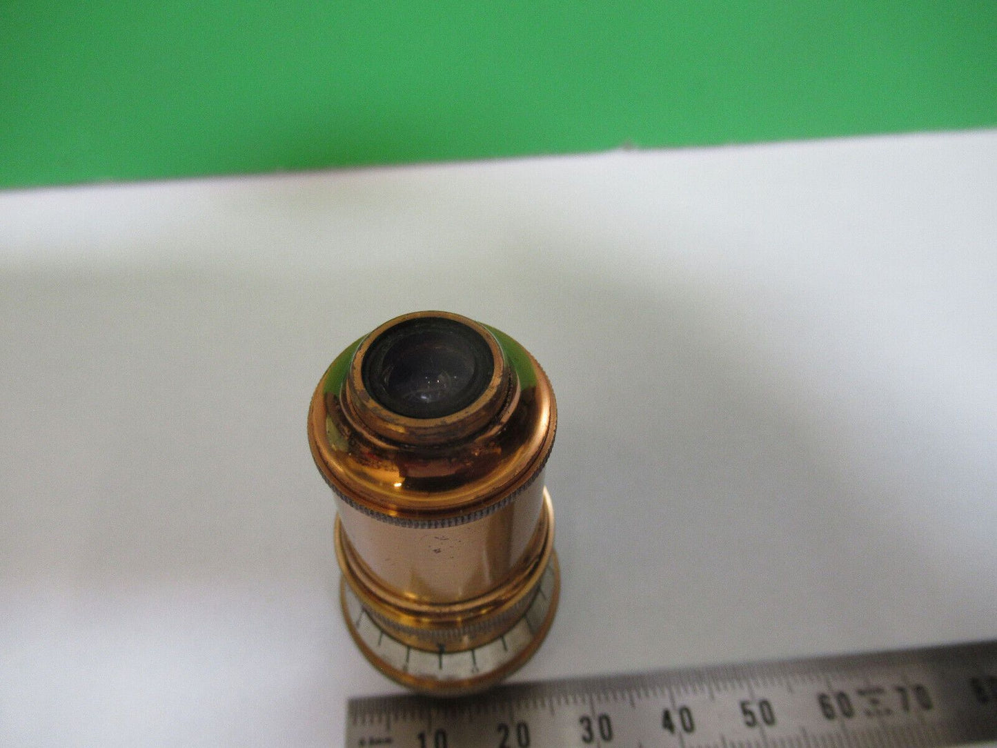 ANTIQUE BRASS BAUSCH LOMB 4/10 OBJECTIVE MICROSCOPE PART AS PICTURED #H3-A-13