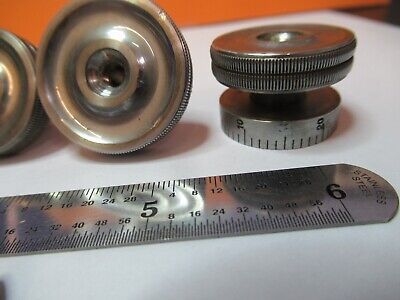 ANTIQUE LEITZ GERMANY SET OF BRASS KNOBS MICROSCOPE PART AS PICTURED &W8-A-20