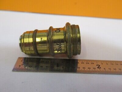 ANTIQUE BRASS ERNST LEITZ 1/12 OBJECTIVE MICROSCOPE PART AS PICTURED &7B-B-23