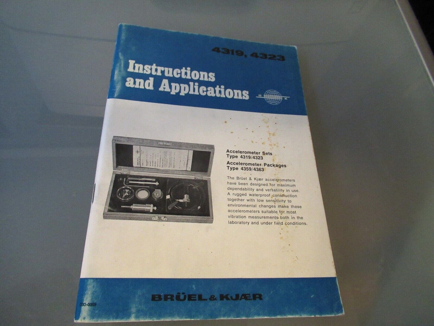 VINTAGE TECHNICAL MANUAL BOOK BRUEL KJAER 1971 MODEL 4319 4323 AS PICTURED &BLI