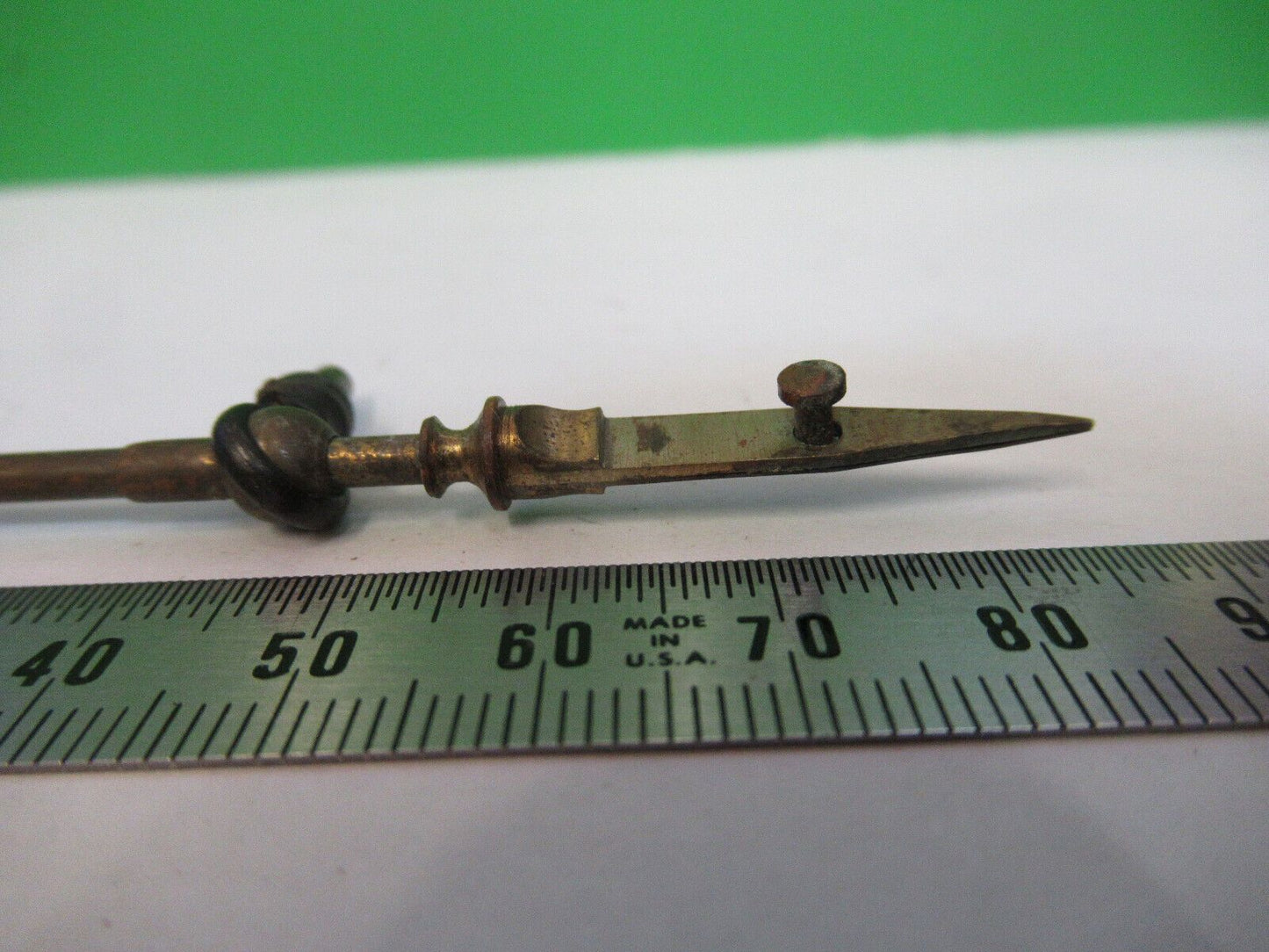 ANTIQUE BRASS ENGLAND RJ BECK SAMPLE HOLDER MICROSCOPE PART AS PICTURED W4-A-35