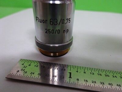 MICROSCOPE PART OBJECTIVE REICHERT AUSTRIA FLUOR 63X OPTICS AS IS BIN#72-59