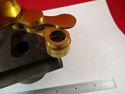 ANTIQUE BRASS RARE MICROSCOPE PART LENS TUBUS STAGE OPTICS #L9-B1-3