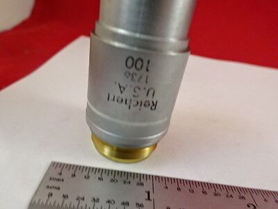 MICROSCOPE PART REICHERT PLAN ACHRO OBJECTIVE LENS 100X OPTICS AS IS B#D2-B-17