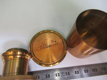 ANTIQUE BRASS UK POLARIZER OPTICS MICROSCOPE PART AS PICTURED &R2-B-27