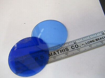 BAUSCH LOMB PAIR BLUE GLASS FILTER MICROSCOPE PART OPTICS AS PICTURED &13-FT-37