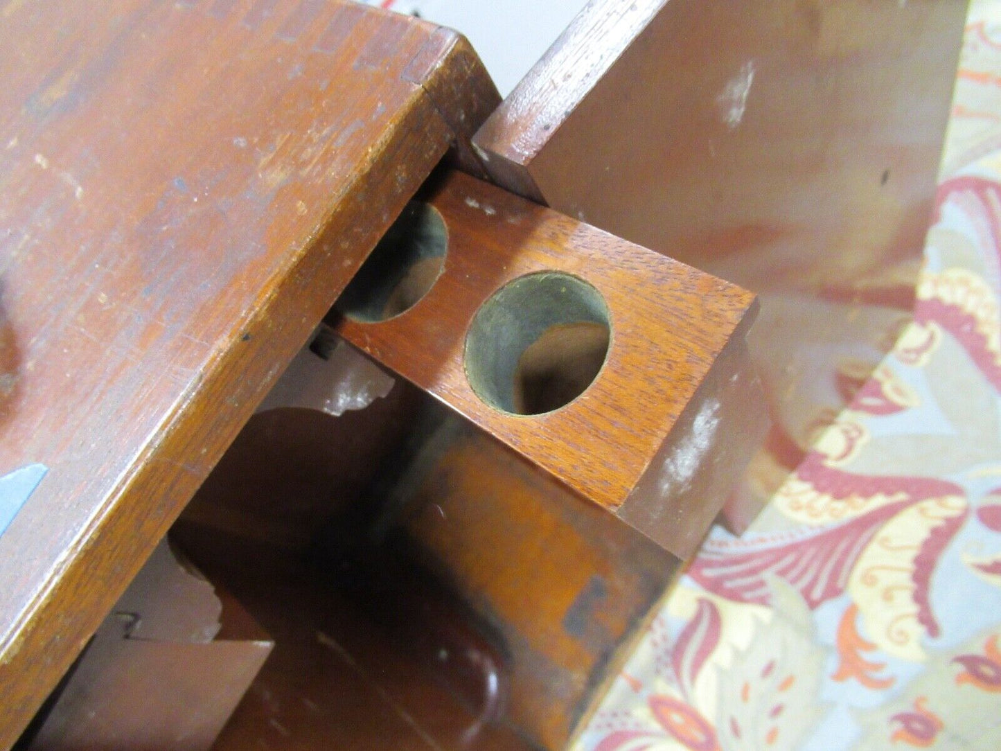 ANTIQUE WOOD CABINET EMPTY WATSON UK MICROSCOPE PART LOBBY