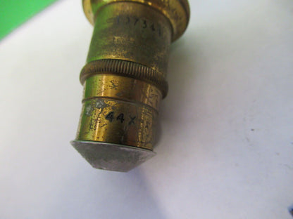 ANTIQUE BRASS SPENCER 44X OBJECTIVE MICROSCOPE PART AS PICTURED &S2-C-44