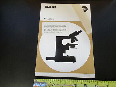 ORIGINAL BOOKLET LEITZ WETZLAR GERMANY DIALUX  MICROSCOPE PART AS PICTURED W3