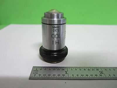 MICROSCOPE PART OLYMPUS JAPAN OBJECTIVE HI 100X OPTICS AS PICTURED BIN#T4-24