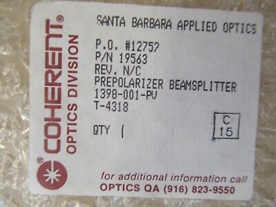 OPTICAL PREPOLARIZED BEAM SPLITTER COHERENT LASER OPTICS AS PICTURED &X1-A-09