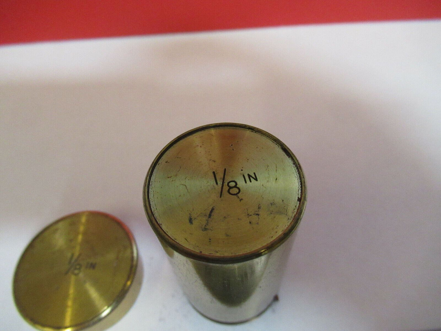 EMPTY BRASS CONTAINER for MICROSCOPE OBJECTIVE PART AS PICTURED #B7-A-71