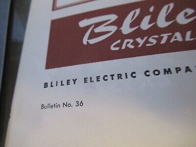 VINTAGE BROCHURE BLILEY ELECTRIC QUARTZ CRYSTAL FREQUENCY CONTROL #36 AS PICTURE