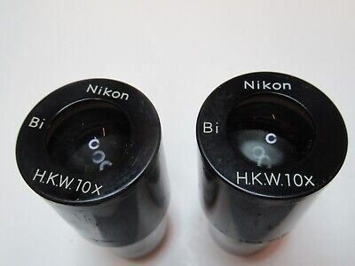 LOT 2 EA NIKON JAPAN HKW10X Bi EYEPIECE OPTICS MICROSCOPE AS PICTURED &FT-5-15