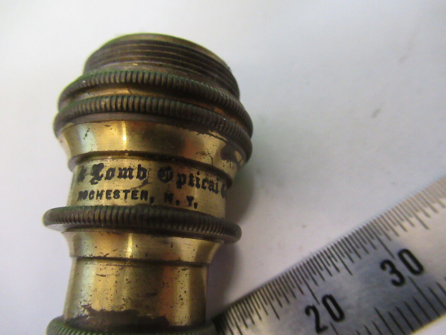 ANTIQUE BRASS BAUSCH LOMB OBJECTIVE 1.9mm MICROSCOPE PART AS PICTURED G5-A-53