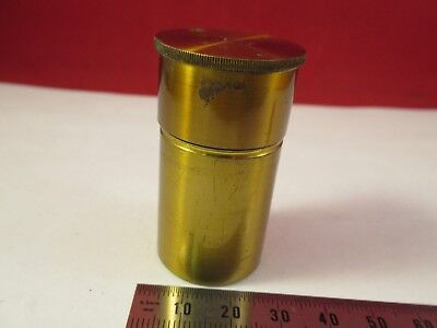 ANTIQUE BRASS EMPTY OBJECTIVE CAN LEMADERLEY FRANCE MICROSCOPE PART #66-A-46