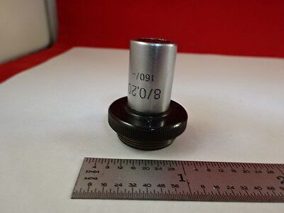 MICROSCOPE PART ZEISS GERMANY OBJECTIVE 8X POLMI OPTICS AS IS #T2-B-03