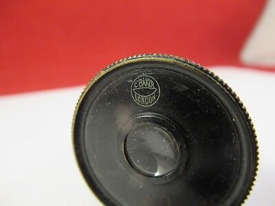 ANTIQUE BRASS EYEPIECE X10 BAKER LONDON MICROSCOPE PART AS PICTURED #66-A-41