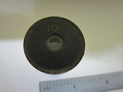 ANTIQUE MICROSCOPE PART VINTAGE EYEPIECE 10X OPTICS #34-T-12