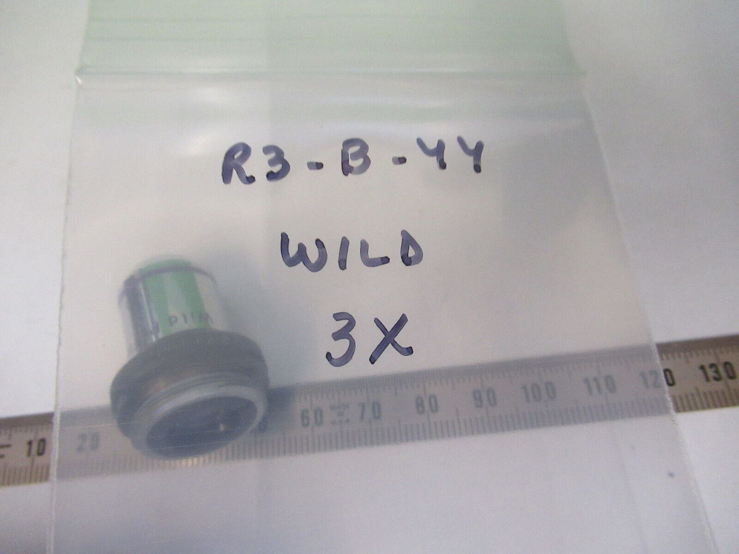 WILD HEERBRUGG SWISS OBJECTIVE 3X OPTICS MICROSCOPE PART AS PICTURED &R3-B-44