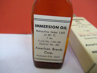 IMMERSION OIL R.I. 1.515 AMERICAN BRAND  MICROSCOPE PART AS PICTURED &P8-A-40