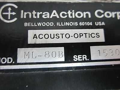 OPTICAL AOM ACOUSTO OPTIC MODULATOR LASER OPTICS INTRAACTION ML-80B BIN#N3-01