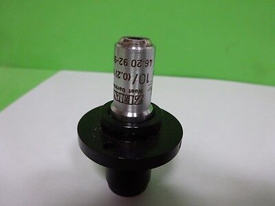 MICROSCOPE PART OBJECTIVE ZEISS GERMANY EPIPLAN 10X OPTICS  AS IS BIN#72-21