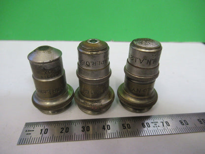 LOT SPENCER OBJECTIVE 10X 44X 95X MICROSCOPE PART OPTICS AS PICTURED AO Z6-A-106