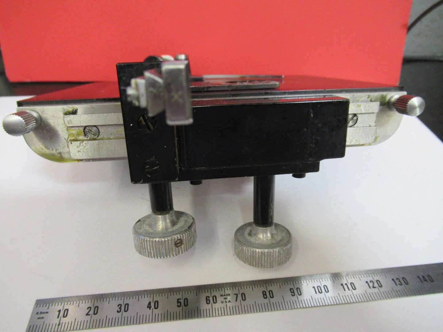 BAUSCH LOMB XY STAGE TABLE MICROMETER MICROSCOPE PART AS PICTURED Y7-B-20